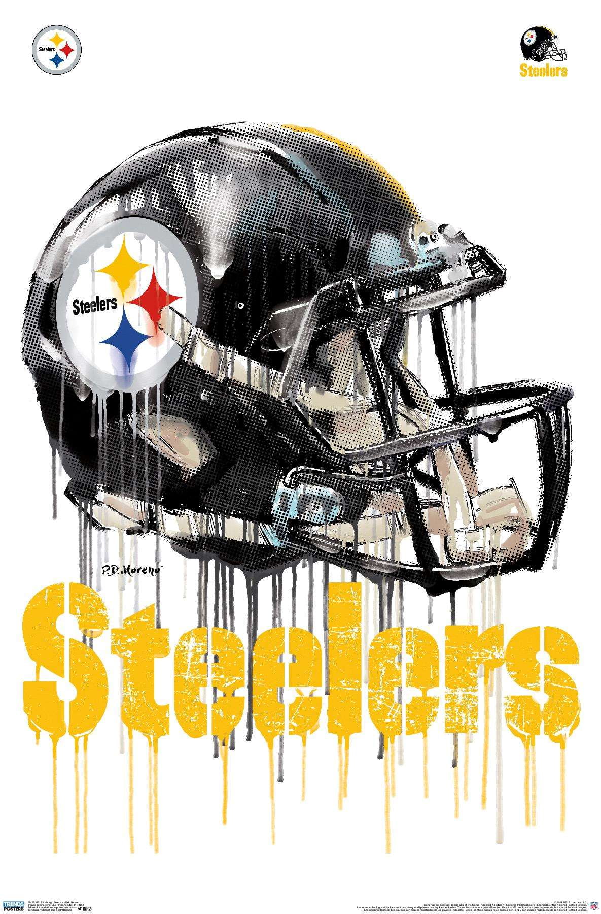 Nfl Pittsburgh Steelers Drip Helmet Poster Walmart Com Walmart Com