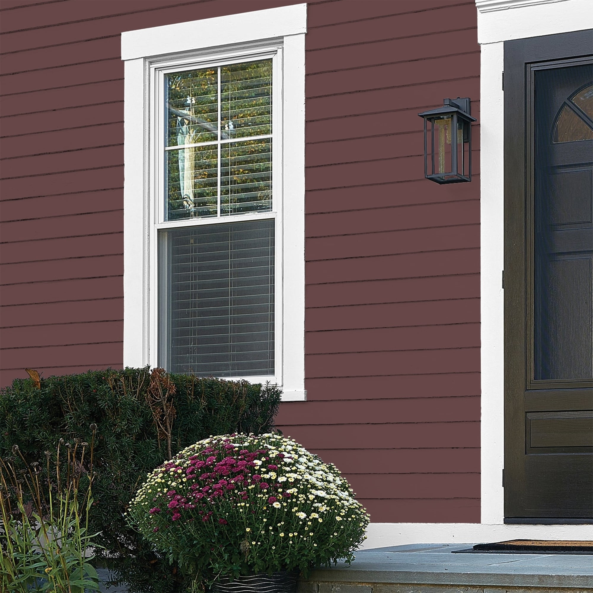 Glidden One Coat Chocolate Eclair / Red Flat Exterior Paint with Primer, 1 Gallon