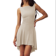thumbnail image 1 of Vestido Informal Básico Sin Mangas de Color Liso, Ajustado, para Mujer, Color Albaricoque XL, 1 of 7