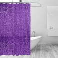 thumbnail image 2 of Honeii Glitter Purple Print Shower Curtain 72x72in,Bathroom Curtain,Waterproof Fabric Shower Curtain Set with Hooks, 2 of 5