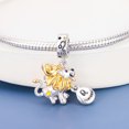 thumbnail image 2 of 925 Sterling Silver Two-Tone Leo Lion Dangle Charm for Bracelet Charms Bangle Pendant Jewelry, 2 of 3