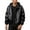 a-Black27882, variant on VNKIDY Men's Coat Autumn Winter Solid Color Leather Hooded Jacket With Snap Accents Long Sleeve Oversized Casual Style Coat For Casual Daily Streetwear Activities Warm Outerwear