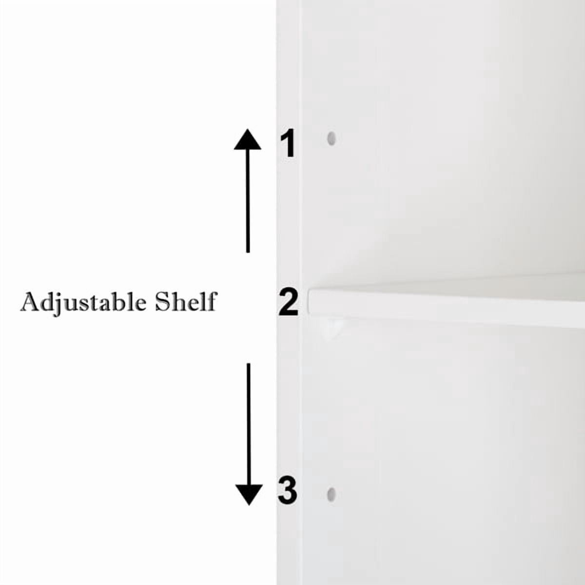 Single Door Bathroom Storage Cabinet with 4 Drawers, White