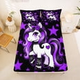 thumbnail image 5 of Erosebridal Girls Unicorn Queen Sheet Sets,Purple Cartoon Stars Bed Set For Kids 4pcs, 5 of 6