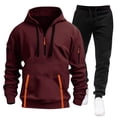 thumbnail image 1 of Men's Casual 2-Piece Tracksuit Set with Hooded Pullover and Elastic Waist Joggers, 1 of 3