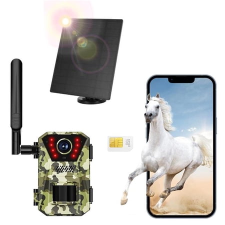 Fresh Fab Finds FFF-GPCT5244 4G 4K 30FPS Solar Trail IP66 Wi-Fi Night Vision & App Wildlife Camera Black - One Size