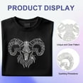 thumbnail image 5 of Rams Head Rhinestone Iron on Hotfix Transfer Decal Sheep Animal Pattern Clear Bling DIY Patch Clothing Repair Hot Fix Applique for T-Shirt Jacket Bag Jeans Craft Colorful DIY, 5 of 9