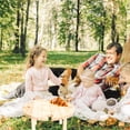 thumbnail image 3 of WASHWEPE Wine Table Outdoor Picnic Beverage Table Synthetic Material Khaki for Home Use, 3 of 8