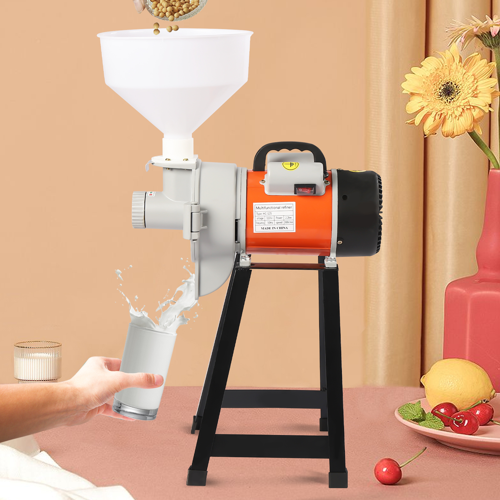 Electric Mill Grinder Rice Corn 2.2KW DIY Bean Wheat Feed/Flour Wet Cereal 110v