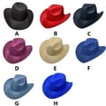 thumbnail image 6 of Hat Cowboy Classic Woolen Adjustable Rope Fabric Breathable Soft Comfortable Shade Metal Ferora Color Dress Cap Winter Royalblue, 6 of 7