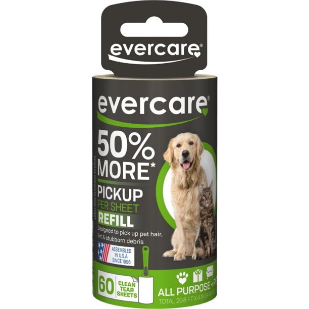 Evercare Giant Extreme Stick Pet Lint Roller Refill (4 Pack)