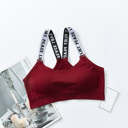 MITCOWBOYS Tank Tops for Women 2024  Women Sexy Sports Bra Tops for Gym Top Fitness Yoga Female Pad Sportswear Vest Tank Tops Sport Push Up Bralette  Shirts for Women  Pink Shirt  Wine