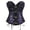 Purple, variant on Women's Steampunk Gothic Corset, Vintage Jacquard Lace-Up Bustier with Metal Clasps Size: XL Blue