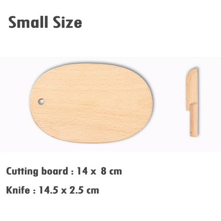 

QWZNDZGR 2pcs Wooden Kids Knife Set Cooking Toys Baby Safe Knives Cutting Board Kitchen Toys Montessori Education Kitchen Tools 2-8 Years