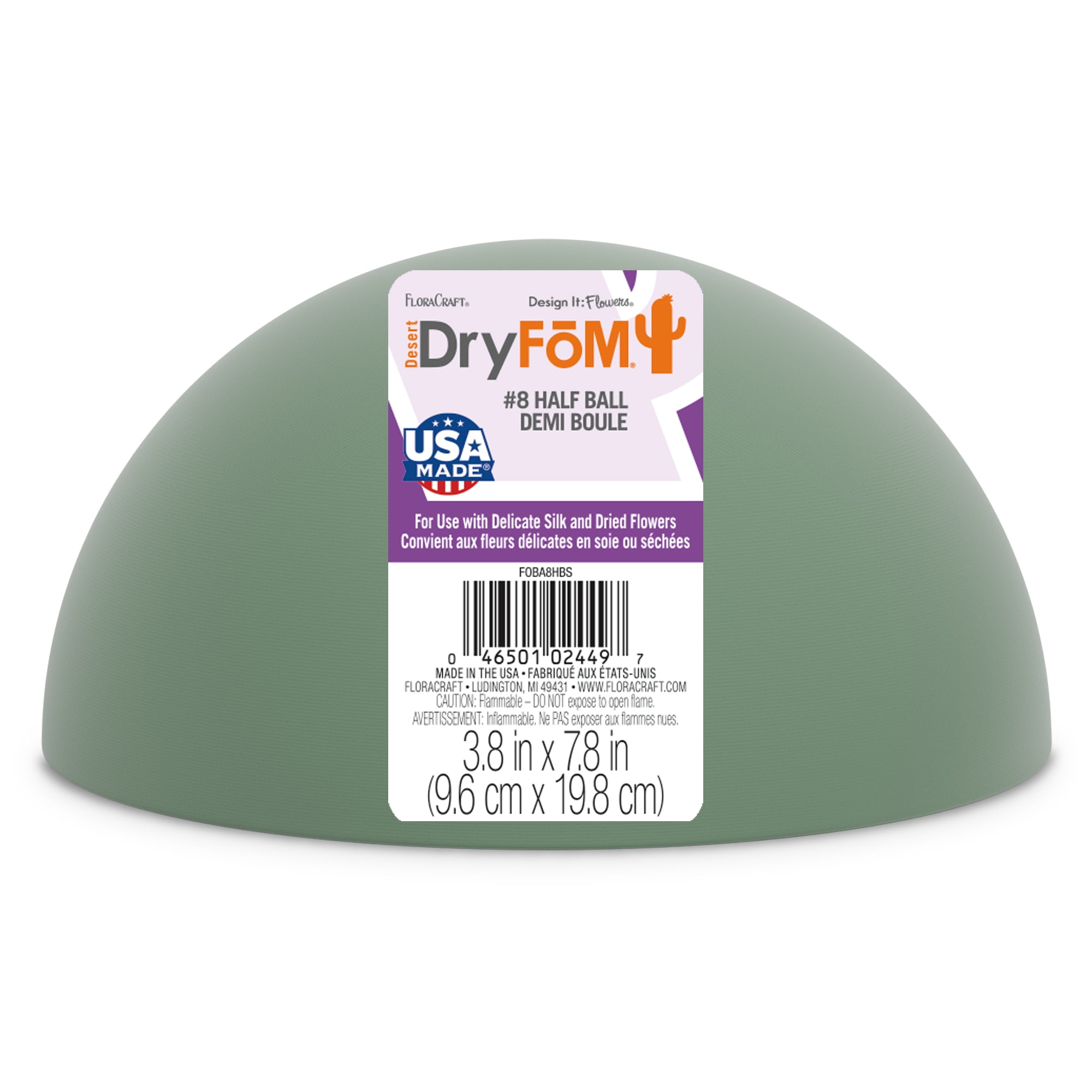 Floracraft DryFōM Green Half Ball - Dry Floral Foam Block for Crafting, Floral Displays for Weddings, Birthdays, Baby Shower Decoration - Bulk 12 Pack