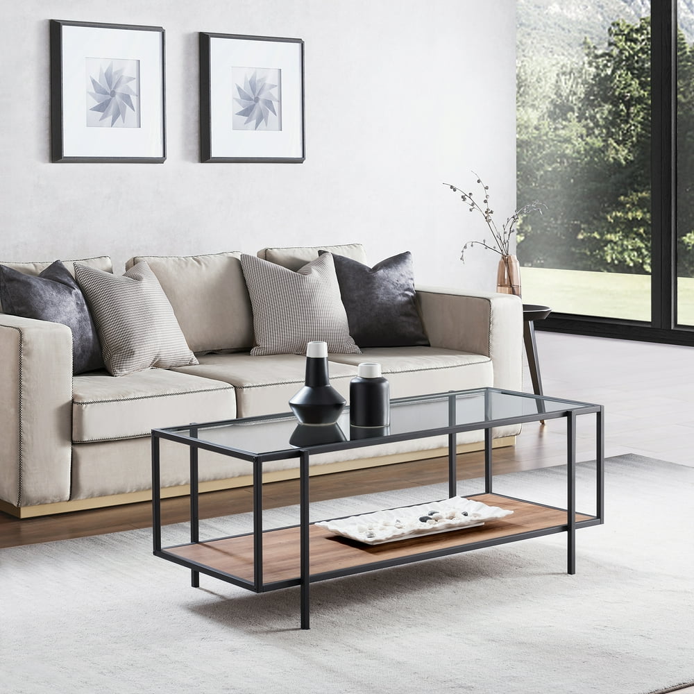 Evelyn&Zoe Coffee Table with Glass Top