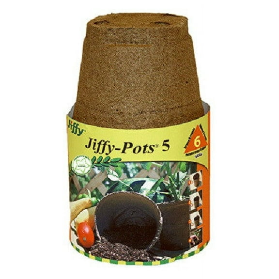 Jiffy JP506 6 Pack Of 5" Round Seed Starting Peat Pots - Quantity of 16