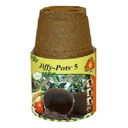 Jiffy JP506 6 Pack Of 5" Round Seed Starting Peat Pots - Quantity of 16