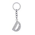 thumbnail image 1 of Simple Stylish Letter Key Chain Metal Rhinestones Key Ring Alphabet Keychain Bag Pendant Charm Birthday Gift (Letter D), 1 of 5