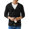 thumbnail image 5 of Iceglad Men's Vintage Striped Long Sleeve Button Down Cardigan Sweater with V Neck Knitted Sweaters, 5 of 11