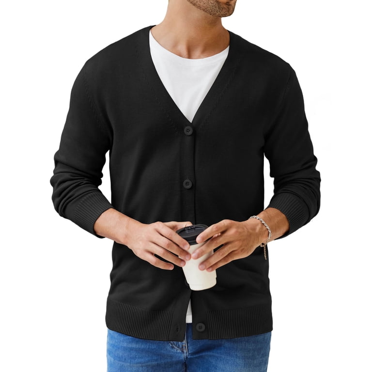 Iceglad Men's Striped Cable Knit Cardigan photo 4