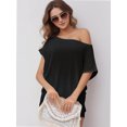 thumbnail image 6 of Women's Off Shoulder Tops Short Sleeve Casual Loose Shirts, 6 of 6