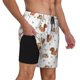 thumbnail image 2 of Balery Rabbit And Squirrel Bañador para hombre, shorts de playa de secado rápido con entrepierna y forro de compresión-XX-Large, 2 of 6