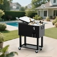 thumbnail image 2 of SHAREWIN 60 Quart Cooler Cart with Wheels and Handle, Drink Cooler Carts for Outdoor or Indoor Entertaining, Portable Bar Ice Chests with Bottle Opener & Cap Collector & Drain, 2 of 7
