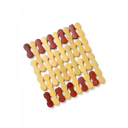

Square Shaped Bamboo Placemat Heat Resitant Placemats Anti-Scalding Coaster Eco Friendly Table Mat 7.4 x 6.6