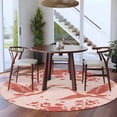 thumbnail image 3 of Red Crane Silhouette Round Area Rug 5Ft Washable Circle Rugs for Living Room Bedroom, Modern Abstract Flowers Botanical Non-Slip Carpet Floor Mats Indoor Outdoor Carpet Runner Aesthetic Home Decor, 3 of 8