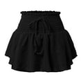 thumbnail image 5 of RUTAYY Women Skirts Summer Solid Color Ruffled Shorts And Culottes Flowy Swing Pleated Beach Skirts, 5 of 5