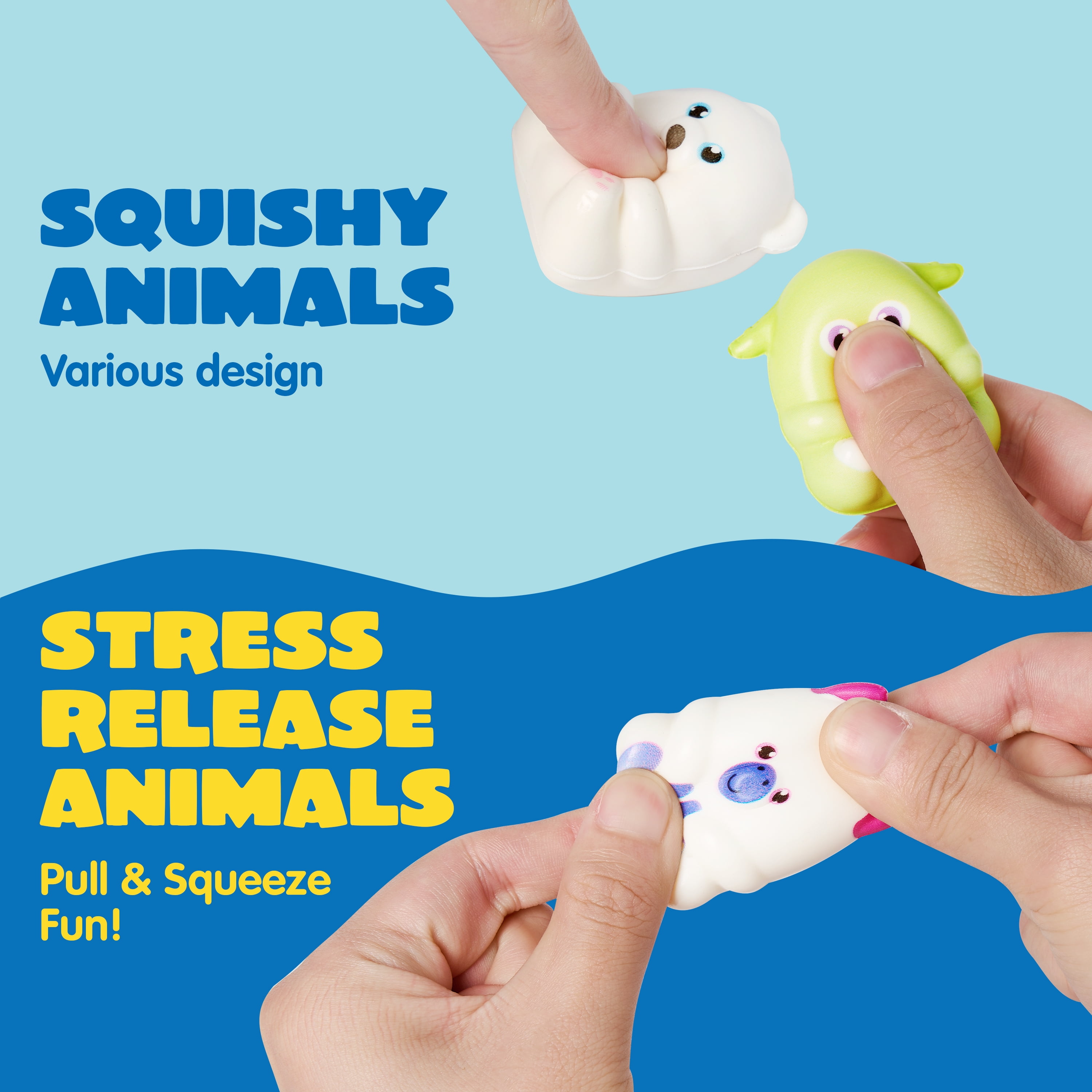 (2 pack) Joyfy 20 Pcs Squishy Toys Party Favors for Kids & Adults 2" Mini Animals Squishies Fidget Toys for Classroom Prizes Birthday Gift Pinata Fillers