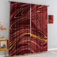 thumbnail image 3 of Thermal Insulated Room Darkening Window Curtains, Luxurious Wine Red Blackout Curtains, Door Curtains for Door Window with Geometric Gold Stripes for Bedroom Living Room Playroom-W42xL63in, 3 of 6