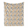 thumbnail image 1 of Pets Soft Flannel Fleece Throw Blanket, Kittens Pattern Friends Dogs Puppy Paws, Cozy Plush for Indoor and Outdoor Use, 50" x 70", Pale Eggshell Multicolor, by Ambesonne, 1 of 5
