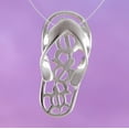 thumbnail image 2 of Sandal Flip-Flop Charm Hawaiian Sea Turtle Necklace Pendant, Sterling Silver, 2 of 10