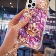 thumbnail image 3 of for iPhone 15 Pro Max Glitter Bling Case, Cute 3D Crown Heart Crystal Rhinestone Diamond Sparkle Shiny Gems Pearl with Wrist Strap Women Girls Phone Case for iPhone 15 Pro Max 6.7 inch (Pink), 3 of 4