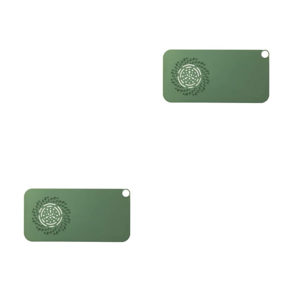 Colector de pelo para baño Injueey tapa de drenaje de suelo de silicona antiolor reutilizable Verde oscuro 2piezas