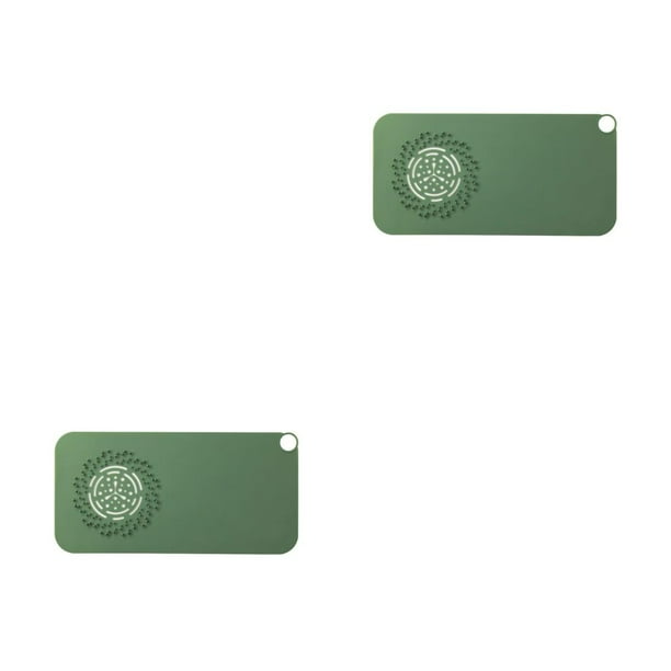 Bewildely Colector de pelo para baño, ducha, inodoro, cubierta de drenaje para el suelo, tapón de agua reutilizable para el hogar, reemplazo de Verde oscuro 2piezas