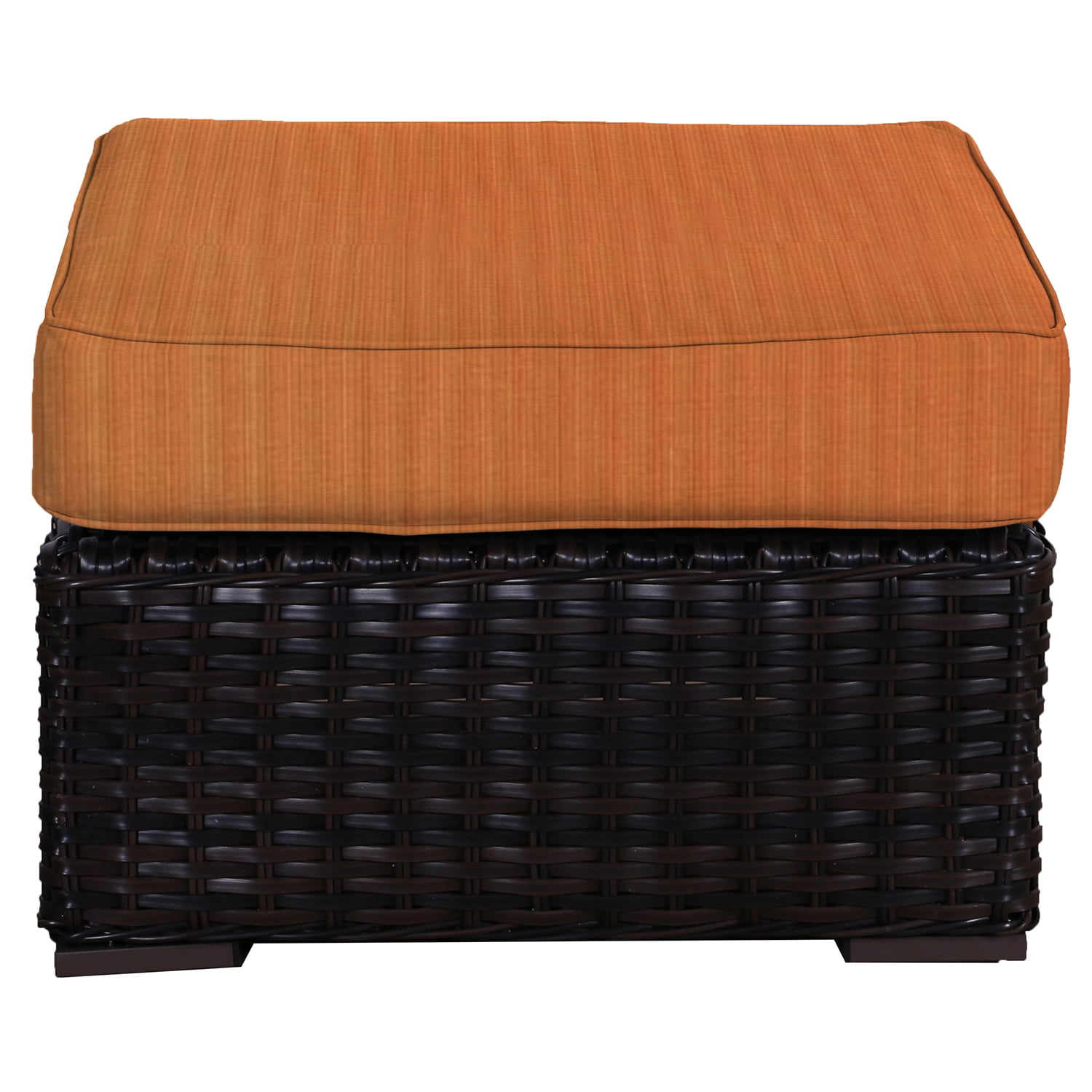 Santa Monica Outdoor Wicker Rattan Ottoman Includes Sunbrella Cushions