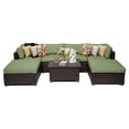 thumbnail image 1 of TK Classics Belle Wicker 7 Piece Patio Conversation Set with Ottoman and 2 Sets of Cushion Covers, 1 of 2