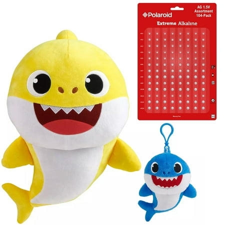 Pinkfong Baby Shark Playtime Buddy Soft Musical Plushie With Free Daddy Shark Plush Clip And Bulk Battery Set For All Your Holiday Toys