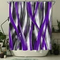 thumbnail image 3 of Geometric Shower Curtain Modern Abstract Shower Curtain Bathroom Decor Polyester Fabric, 72x72inch (Purple and Grey), 3 of 5