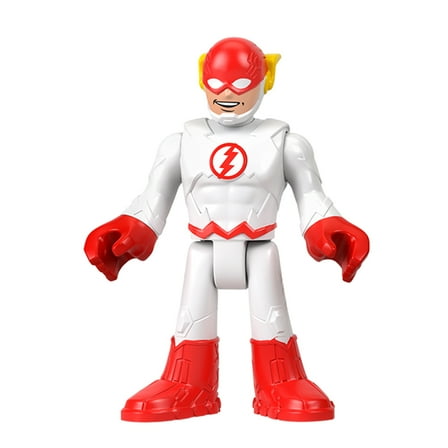 Replacement Part for Fisher-Price Imaginext Playset Inspired by DC Superfriends SuperVillain Holiday Theme - HML59 ~ Replacement Poseable The Flash Figure ~ Dressed in White and Red