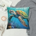 thumbnail image 2 of COMIO  Sea Turtle Pillow Covers Soft Crystal Decorative Cushion Covers Square Throw Pillow Covers Home Decor for Sofa, 2 of 5