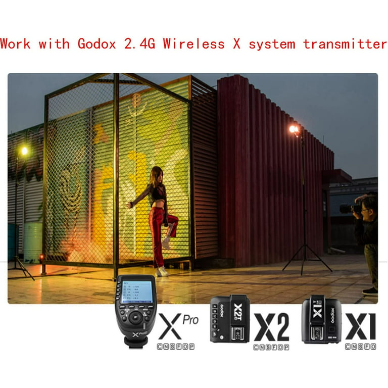 Godox V1-N Round Head Camera Flash for Nikon Flash Speedlight Speedlite  Light 76Ws 2.4G 1/8000 HSS 2600mAh Li-ion Battery 10 Levels LED Modeling  Lamp