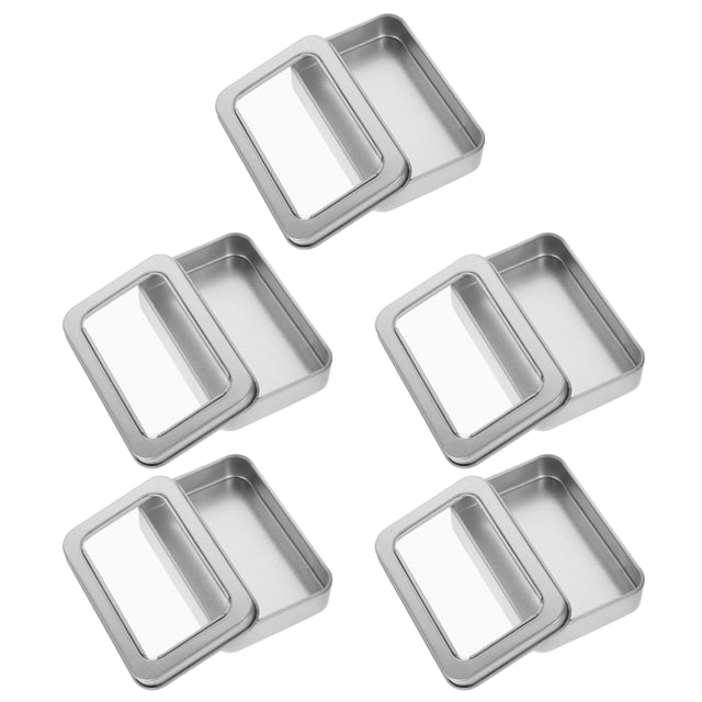 KAKOWELY 5Pcs Rectangular Gaming Card Box Playing Card Case Cards Box with Clear Window,3.54"X2.36"X0.71"