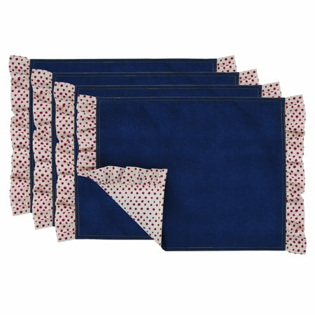 - The Pioneer Woman, Denim Reversible 4 pack placemat set