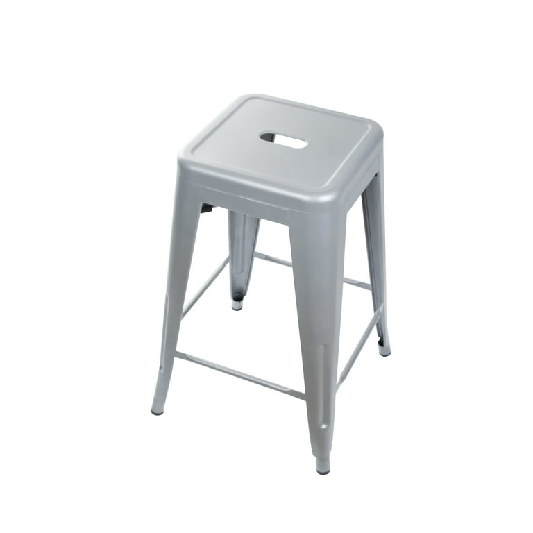 GIA Design Group Furniture 24 inch Backless Metal Bar Stool Gray