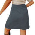 thumbnail image 5 of WTXUE Skirts for Women, Women's Corduroy Skirts Fall Winter High Waist Button Down A-Line Short Mini Skirt with Pockets (Grey M), 5 of 7