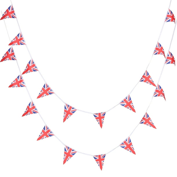 ColoMX Banderines triangulares portátiles, decoración para fiestas, festivales y celebraciones nacionales, recuerdo de fiesta, 5 metros
